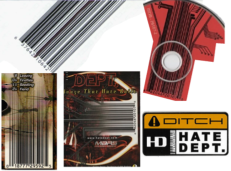 Some of the barcodes on Hate Dept Releases